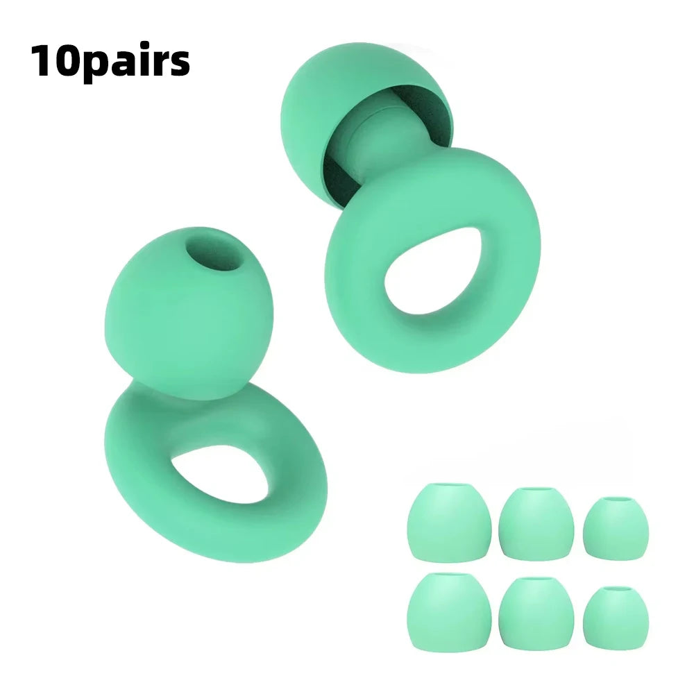 Mute Ear Plugs For Sleeping Noise Reduction Super Soft Reusable Hearing Protection Anti Noise Earplugs For Concerts Travel Work Zpaxo 10sets Green