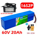16S2P 60V 20AH 18650 Lithium Battery Pack with Large Capacity Suitable for Electric Scooters, Mountain Bikes, and BMS Batteries Zpaxo SM-XT30