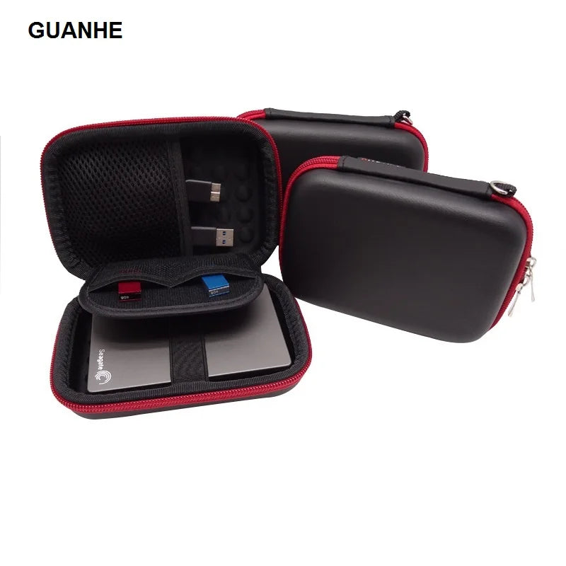 GUANHE Hard EVA Case Pouch Bag Western Digital Ultra Slim Essential Zpaxo Black Red