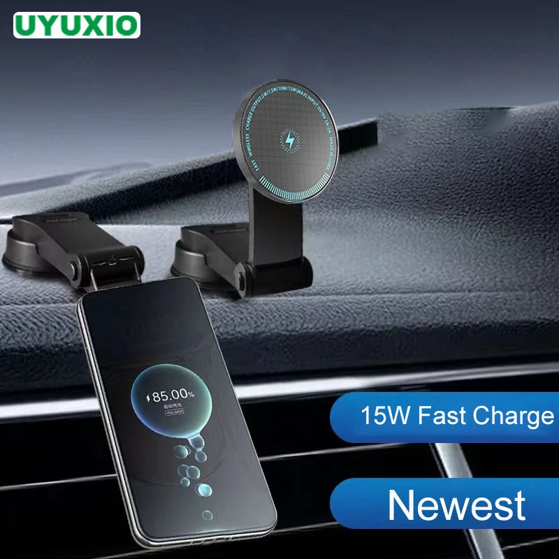 UYUXIO Dashboard Magnetic Wireless Car Phone Charger Adapter 15W
