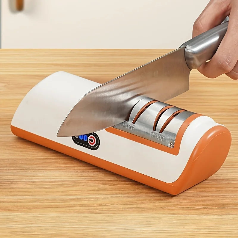Electric Knife Sharpener USB Rechargeable, Multi-Knife Sharpener for Kitchen Chef Slicing Santoku Paring Ceramic Knives Zpaxo