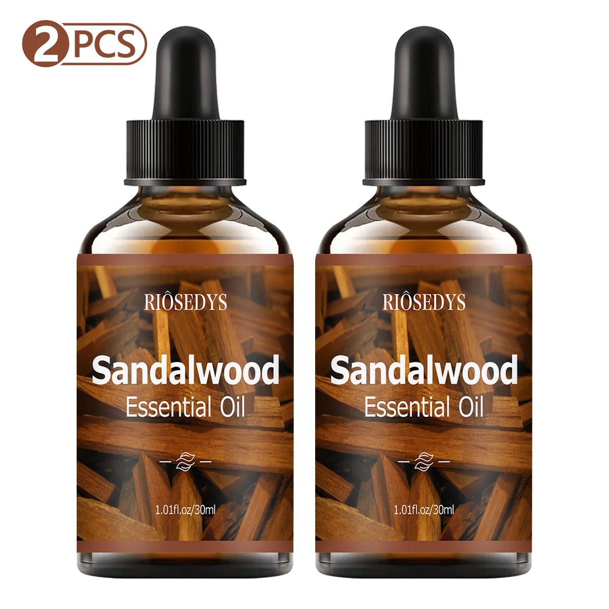 Sandalwood essential oil natural fragrance, is suitable for body massage treatments ,hair care anddiffuser Zpaxo Sandalwood 2pcs 30ml