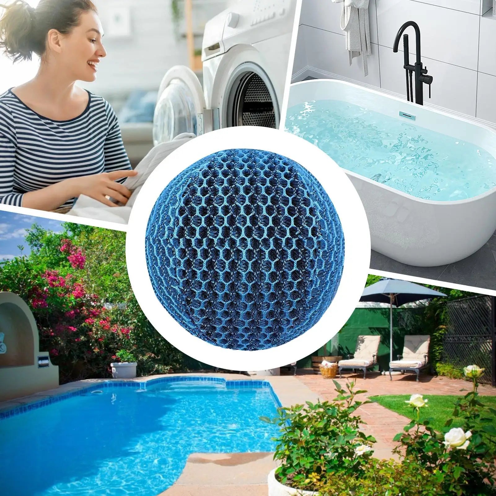 Scum Absorber for Spa Hot Tub Grease Cleaner Balls Hot Tub Oil Absorber for Sunscreen Pollen Gnat Residential Commercial Zpaxo
