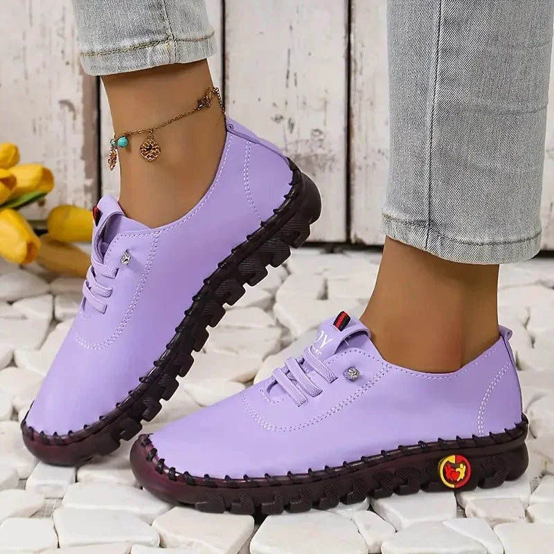 Women Sneakers 2024 Spring Summer Loafers Soft-soled Roman Breathable Zpaxo PURPLE 39