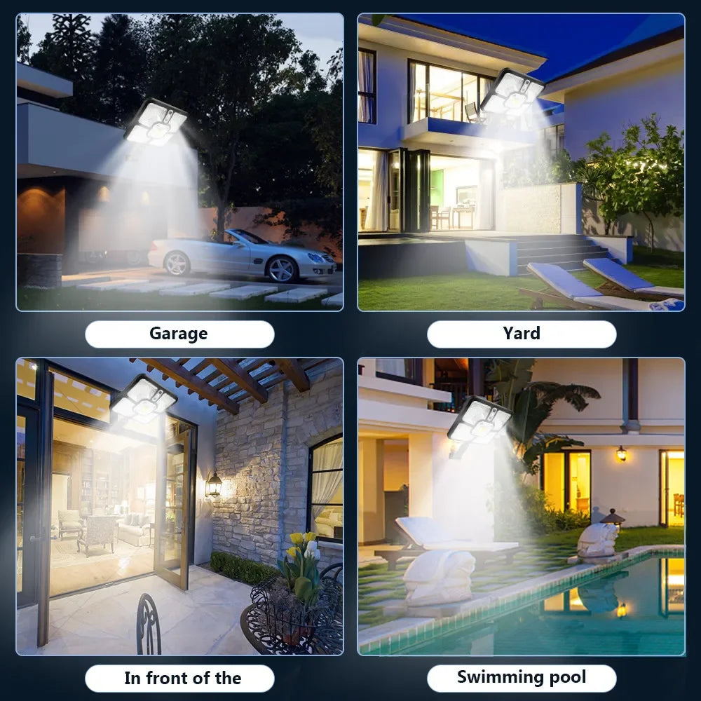 Solar Light Motion Sensor Outdoor Powered Security Garden Dimmable Zpaxo