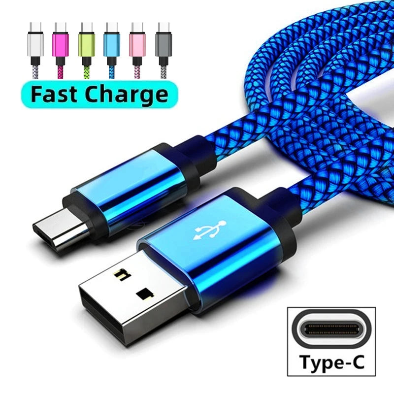 Type C Fast Charging Charger For Samsung Huawei Xiaomi Type C USB Quick Charger Cable Date Sync Nylon Braided Wire Charger Cable Zpaxo