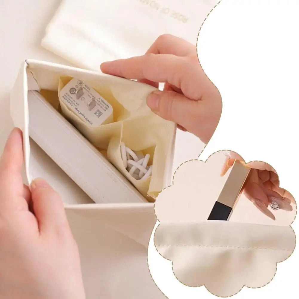 Automatic Closed Purse Bag PU Leather Cosmetic Purse Mini Earphone Charging Cable Storage Bag Organizer Pouch Travel Makeup Zpaxo