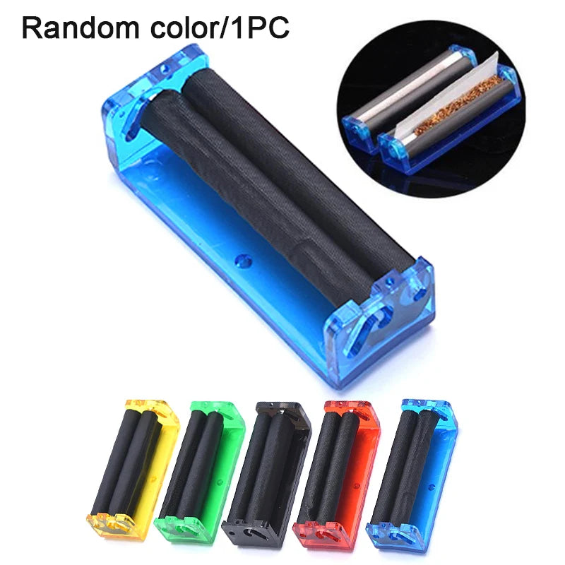 1PC 70mm Easy Manual Cigarette Tobacco Smoking Roller Maker Rolling Machine Clear Color Random Zpaxo