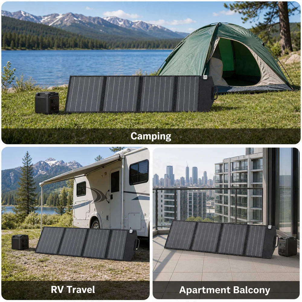 120w Foldable Solar Panel Portable Charger Dc Usb Type-C Output High Efficiency Monocrystalline Panel For Rv Camp Power Station Zpaxo