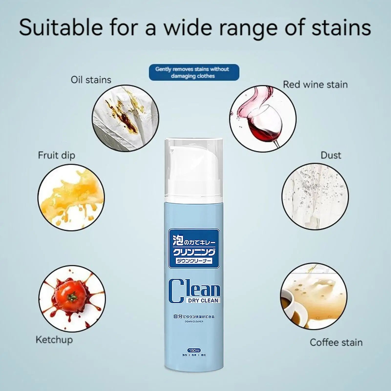 Advanced Dry Cleaning Spray Fabric Stain Remover Foam Upholstery