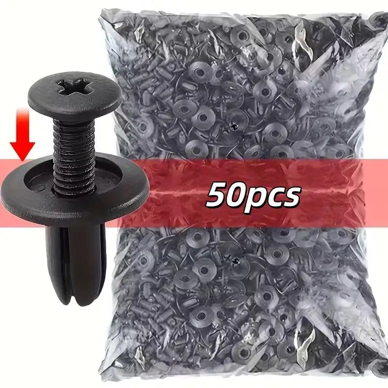 50pcs Automotive Fastener Clip Set, Car Door Bumper Rivet Accessories, Fixing Clips for Body Trim Zpaxo