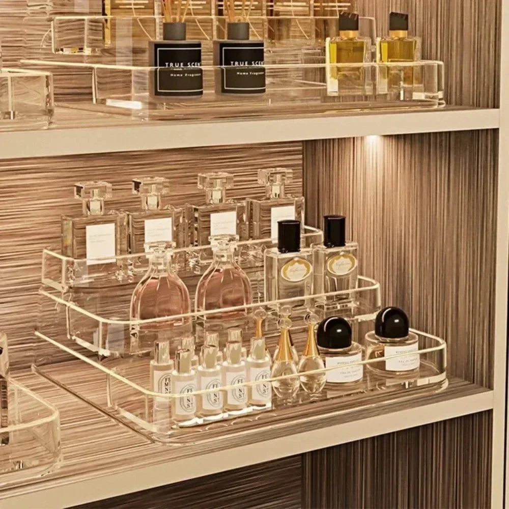Desktop Perfume Shelf Bathroom Makeup Organizer Perfume Aromatherapy Organizer Skin Care Product Storage Rack Organizer Zpaxo