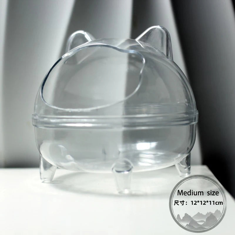 Capacity Transparent Shower Room Hamsters Small Pet Sand Bath Cage Zpaxo A2