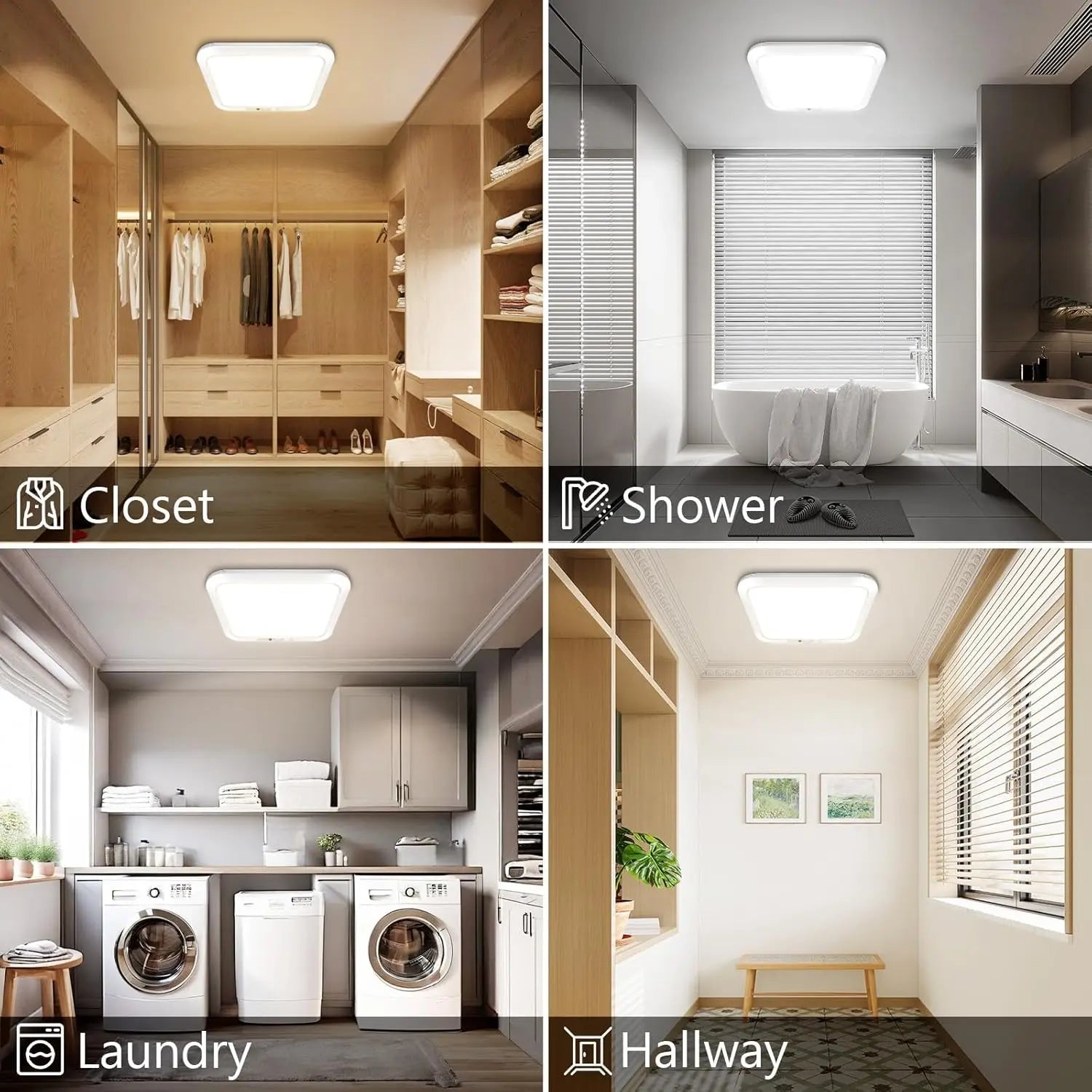 Ultra-thin LED Motion Sensor Ceiling Light Stairs Hallways Warehouses