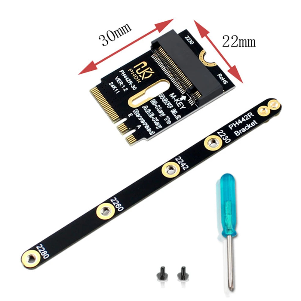 M 2 A+e NVME SSD Adapter E Key PCIE 4 0 Riser Card NGFF A+e-key Male