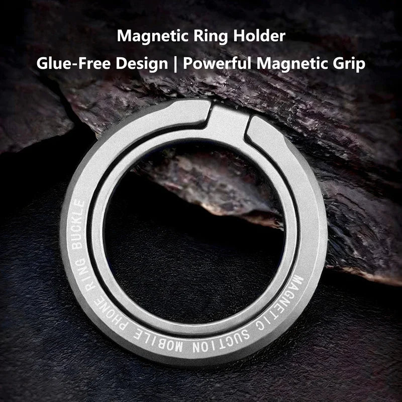 Magnetic Cell Phone Ring Holder Mobile Bracket Removable Grip Zpaxo silvery