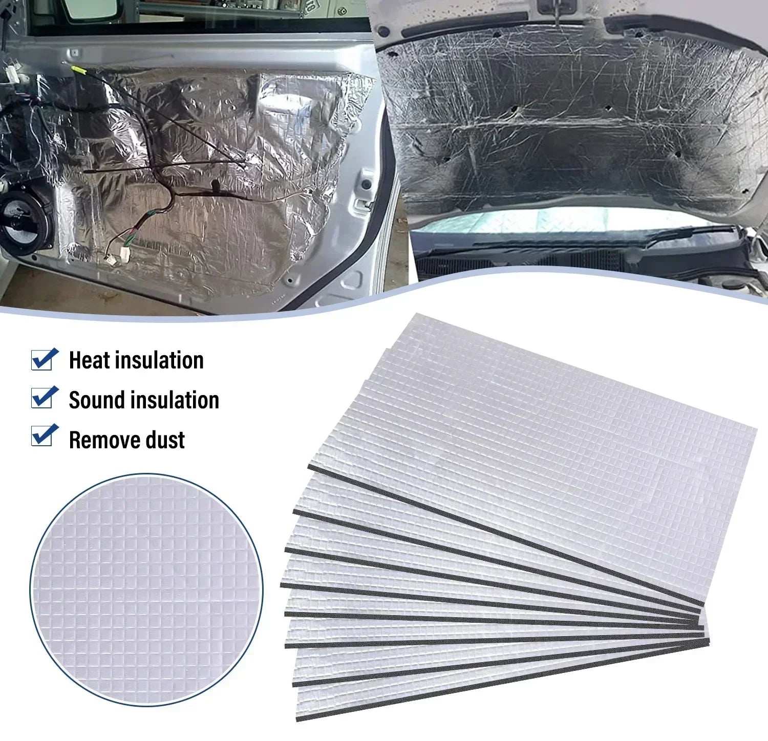 Thick Aluminum Fiber Muffler Cotton Car Auto Fender Heat Sound