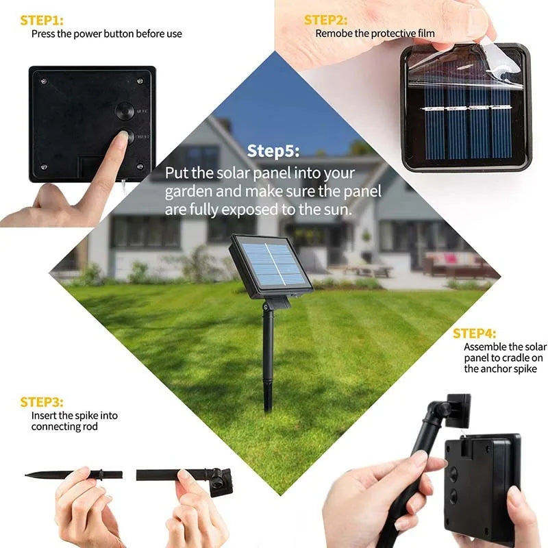 Solar LED Strings Lamp Waterproof Outdoor 300 Lights 8 Mode Garden Zpaxo