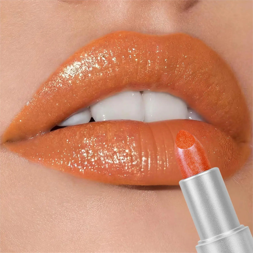 Sparkling Pearlescent Lipstick Bright Luster Metallic Effect Zpaxo