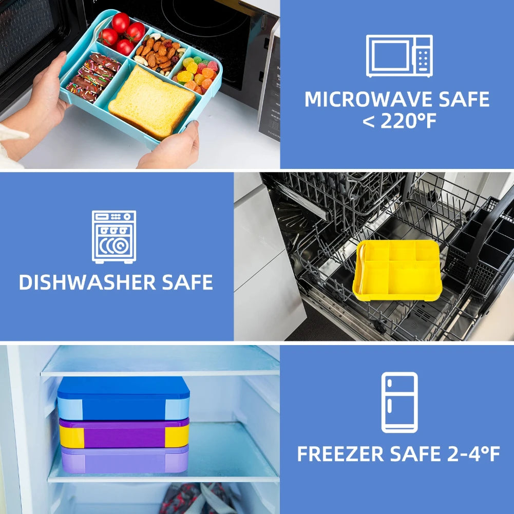 1330ml Bento Lunch Box – 6-Compartment Leakproof Food Container Bento Lunch Box Zpaxo