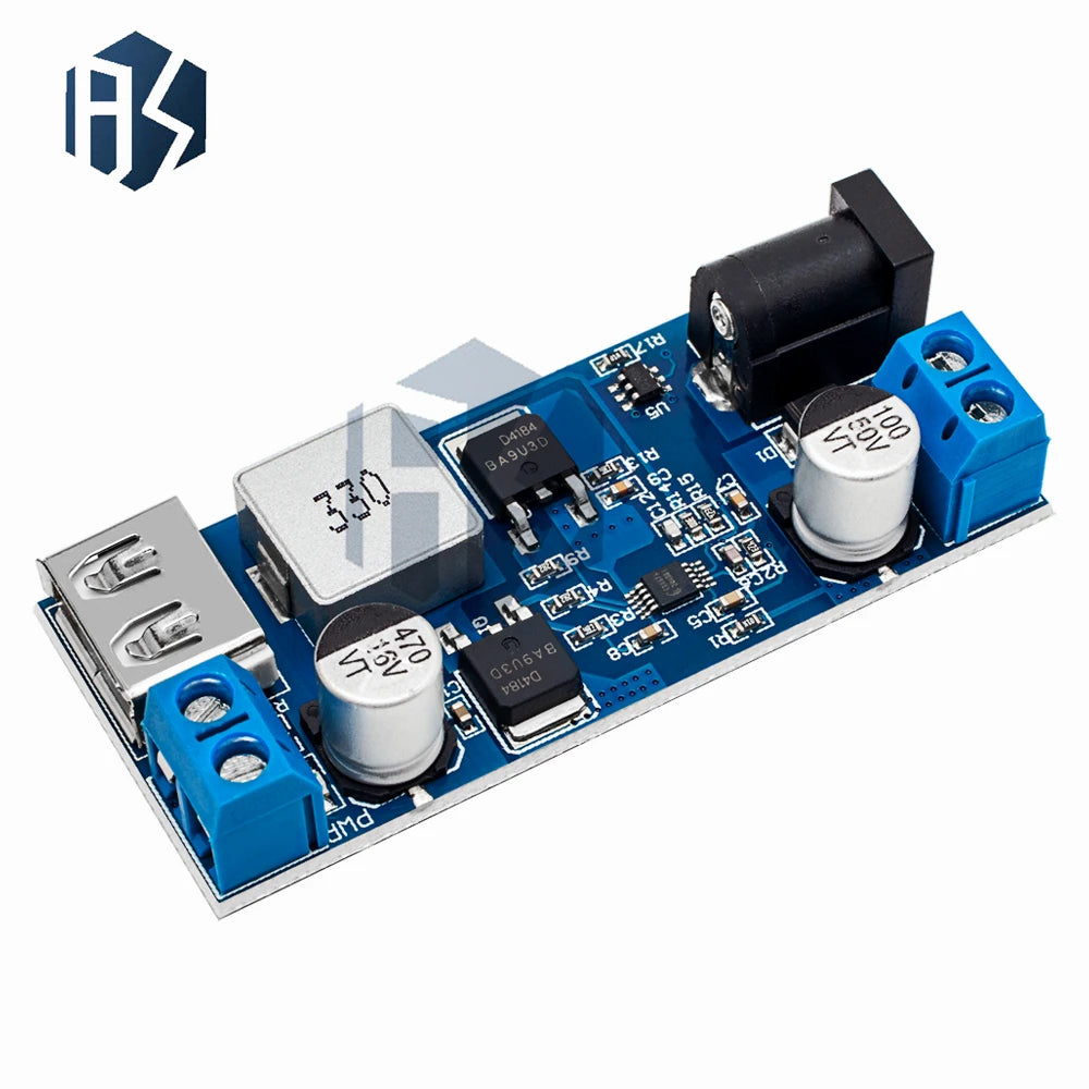 LM2596S DC-DC Adjustable Buck Converter 5A Type-C/Micro USB 12V 24V to 5V Step Down Charging Module Zpaxo