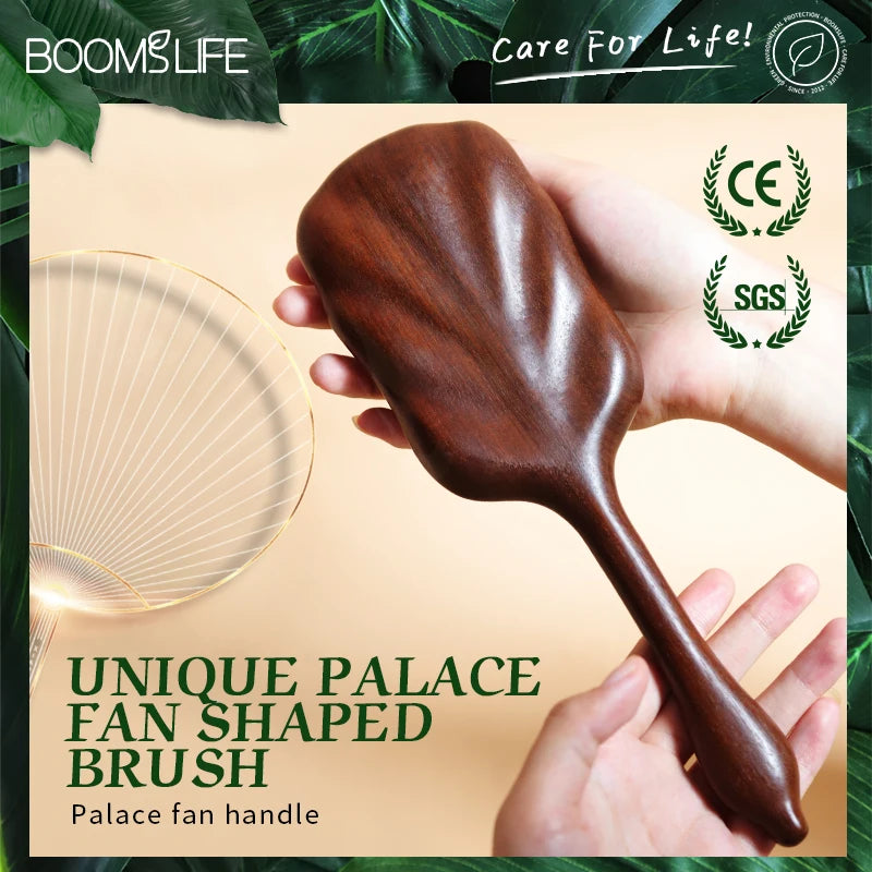 Luxurious Sandalwood Hair Brush Women Custom Wide Teeth Paddle Hairbrush Wooden Comb for Hair Massage Scalp Brush Brosse Cheveux Zpaxo