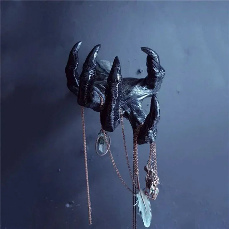 Gothic Witch Hand Statue – Resin Key Hanger & Wall Art Décor Resin Wall Sculpture Zpaxo