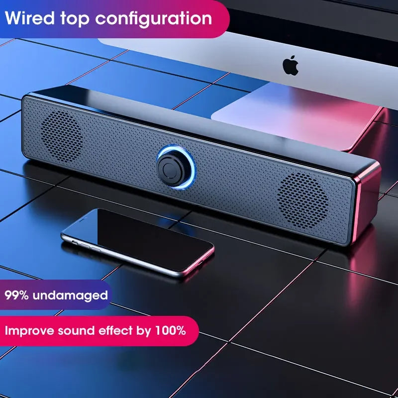 Wired USB Bluetooth Computer Speaker Stereo Subwoofer Soundbar 3D Home Surround Speakers for PC Music Player Wired Loudspeaker Zpaxo Wire Version Speaker
