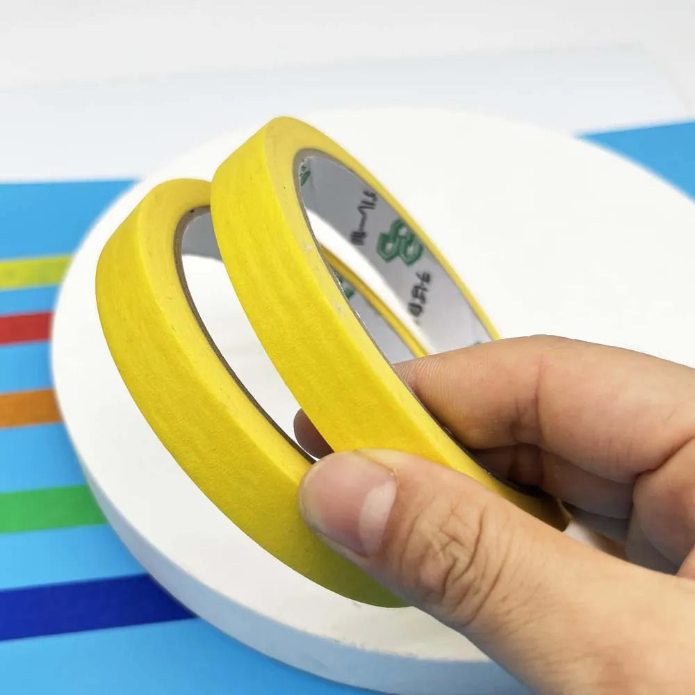 20M Colored Masking Tape Painting Painters Tape for Artist Decorators Indoor Decorating Crafts Spraying Adhesive Paint Tape Zpaxo yellow 2pcs