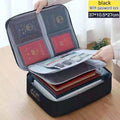 Home Document Storage Bag Large Capacity Household Certificate Passport Card Bag Folder Archive Organizing Storage Bag Zpaxo black