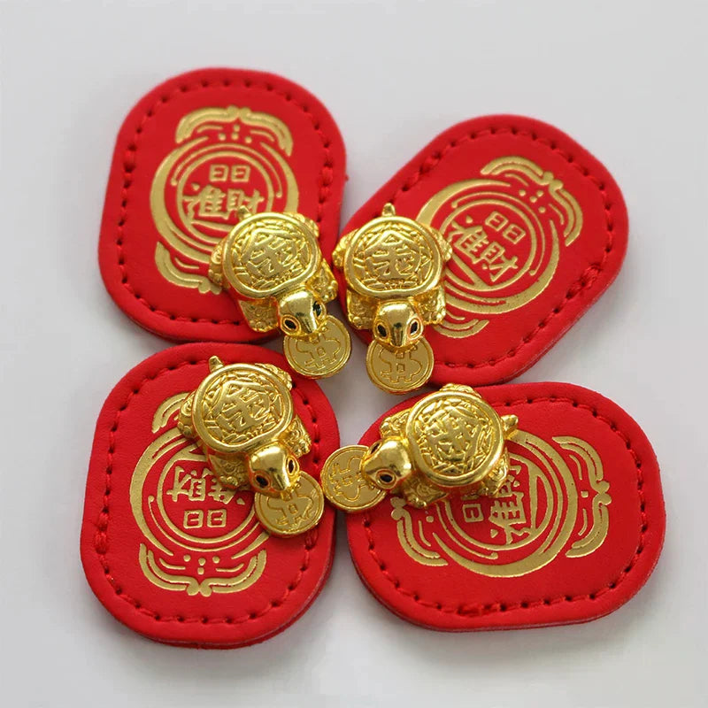 Fengshui Lucky Turtle Wallet Charm Money-biting TurtleOrnaments Decor With "Daily Wealth" For Longevity Financial Stability Zpaxo