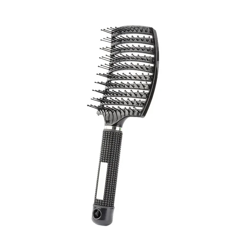 Hair Brush Scalp Massage Comb Hairbrush Bristle;Nylon Women Wet Curly Detangle Hair Brush for Salon Hairdressing Styling Tools Zpaxo black hairless