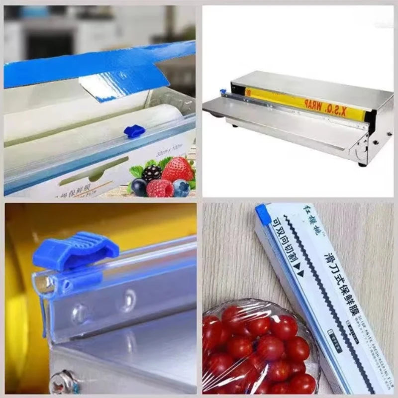 Kitchen Wrap Organizer Cutter 3-in-1 Storage Plastic Foil Wax Paper