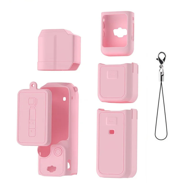 2026 DJI OSMO Pocket3 Silicone Case Anti-scratch Lens Cover Zpaxo Pink-B For Pocket 3