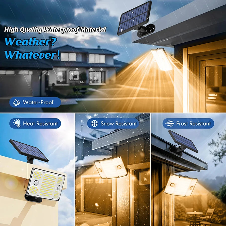 254/243LED Outdoor Solar Lights Garden Solar Powered Security Light Flood Light Motion Sensor 3 Mode Waterproof Garden Shed Yard Zpaxo