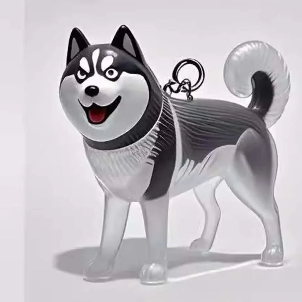 Dog Shape Hair Storage Box Transparent DIY Handmade Pet Keychain Zpaxo Husky