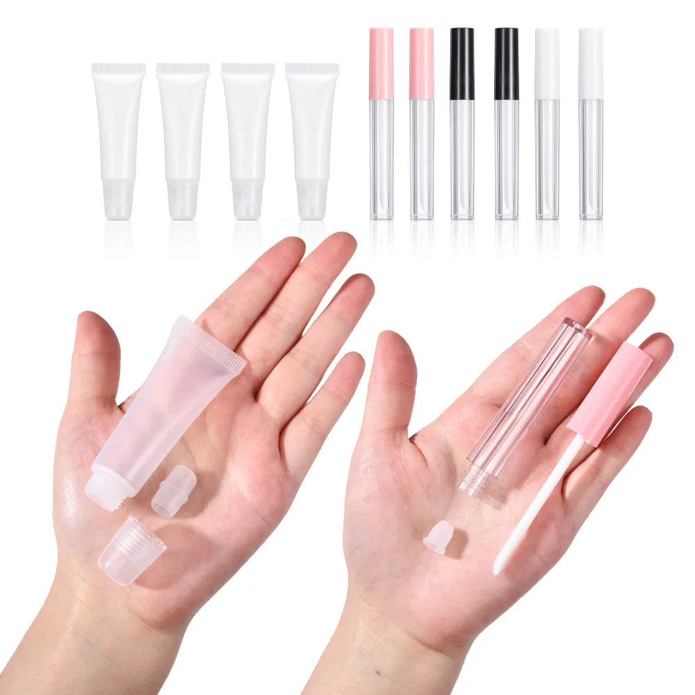 DIY Lip Gloss Kit 100ml Lip Gloss Base Powder Glitter Flavor Essence and Tube for Girl woman Gifts Lip Gloss Pack Set Cosmetics Zpaxo