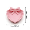 CMHeart-Shaped 3D Printed Jewelry Tray Pink Bow Elegant Decor Table