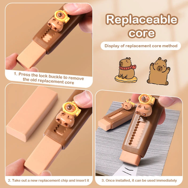 Cute Cartoon School Eraser Clean Erasing Rubber Kids Students Office