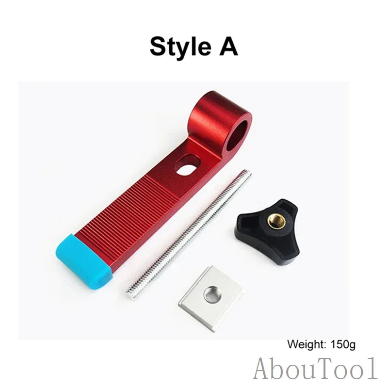 T Track Aluminum Alloy Wood Clamp Rail Slide Slot Stopper M8 Screw Positioning Limiter Miter Clip Fixed Clamp Woodworking Tools Zpaxo stye A set