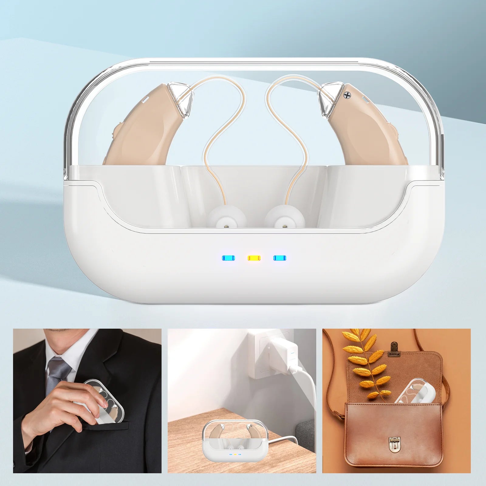 Hearing Amplifiers Earbud Invisible Long-lasting Charging Case