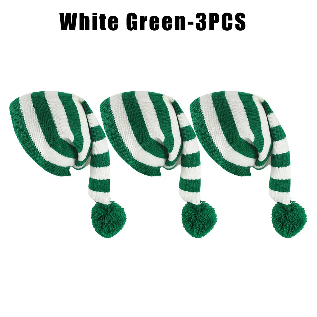 Unisex Christmas Knit Hat European Long-tail Pom Elf Beanie Festive