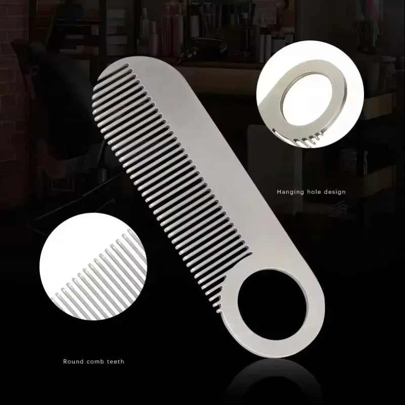 Stainless Steel Men's Beard Comb Portable Mini Oil Head Barber