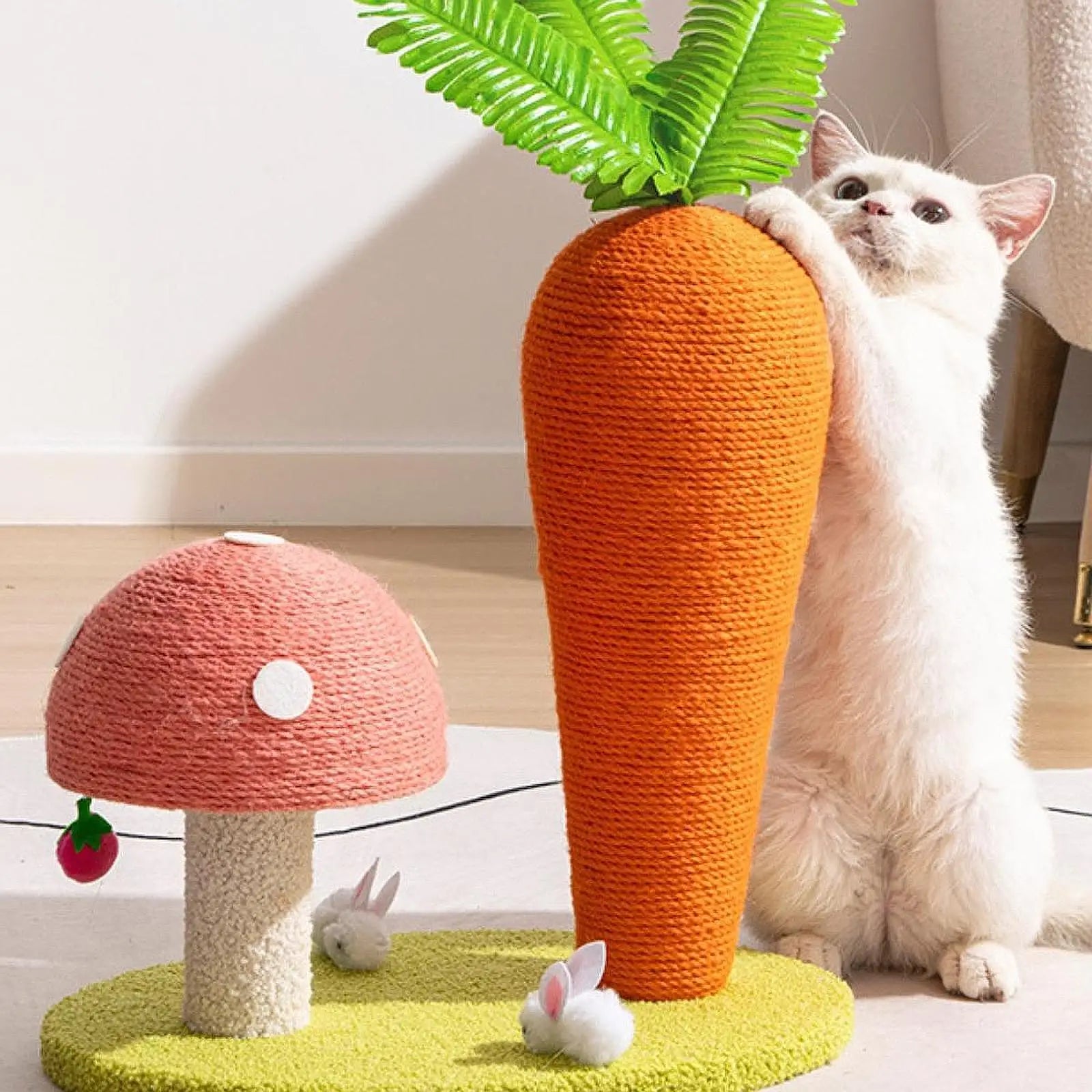 Cat Scratch Post Carrot Shape Board Pet Supplies Freestand Scratcher Zpaxo