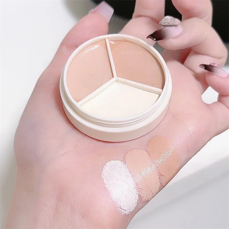 3-Color Concealer Palette Coverage Cover Anti Dark Circle Freckle Zpaxo