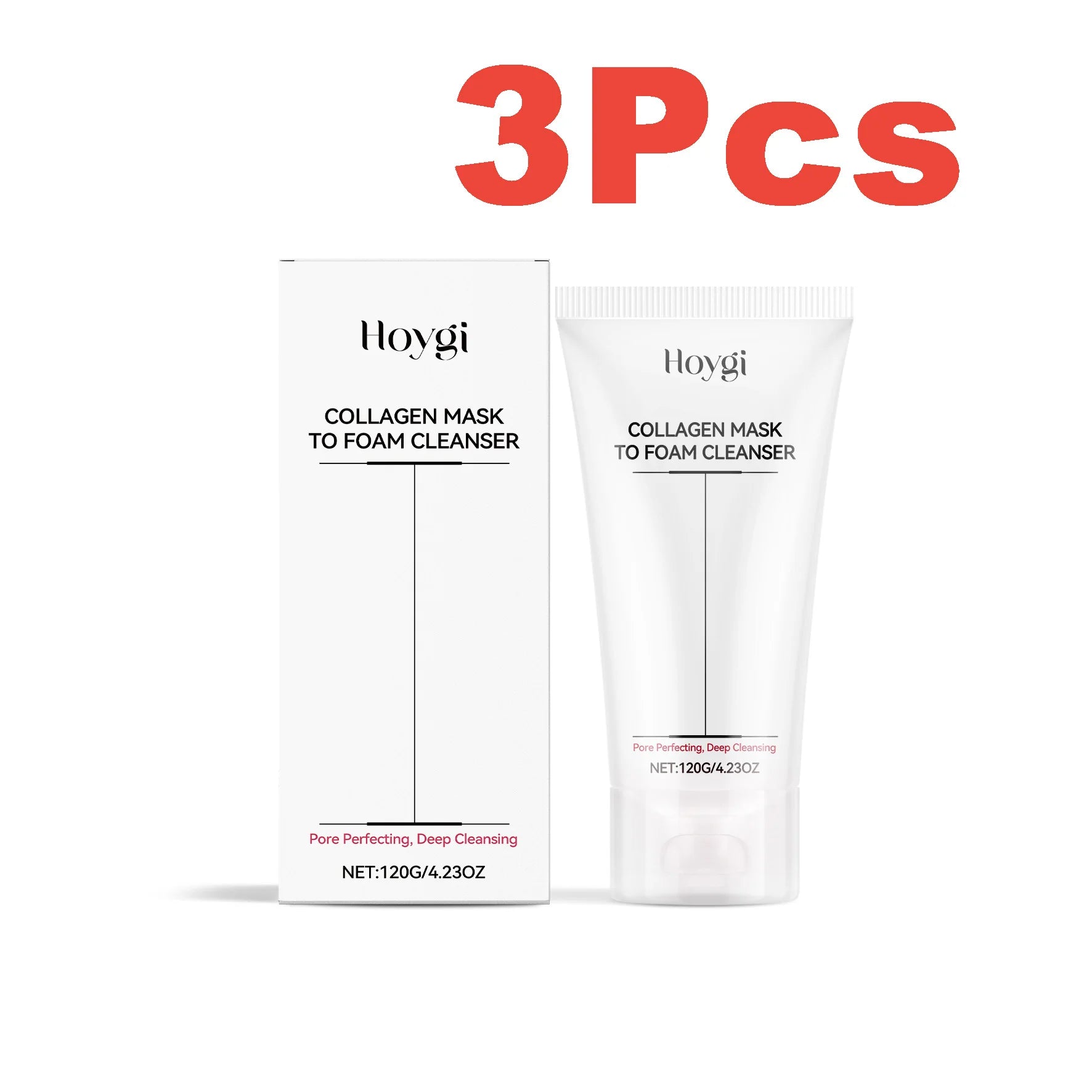 Collagen & Hyaluronic Acid Facial Cleanser – Hydrating Face Wash Facial Cleanser Zpaxo 3 x 120g Boxed