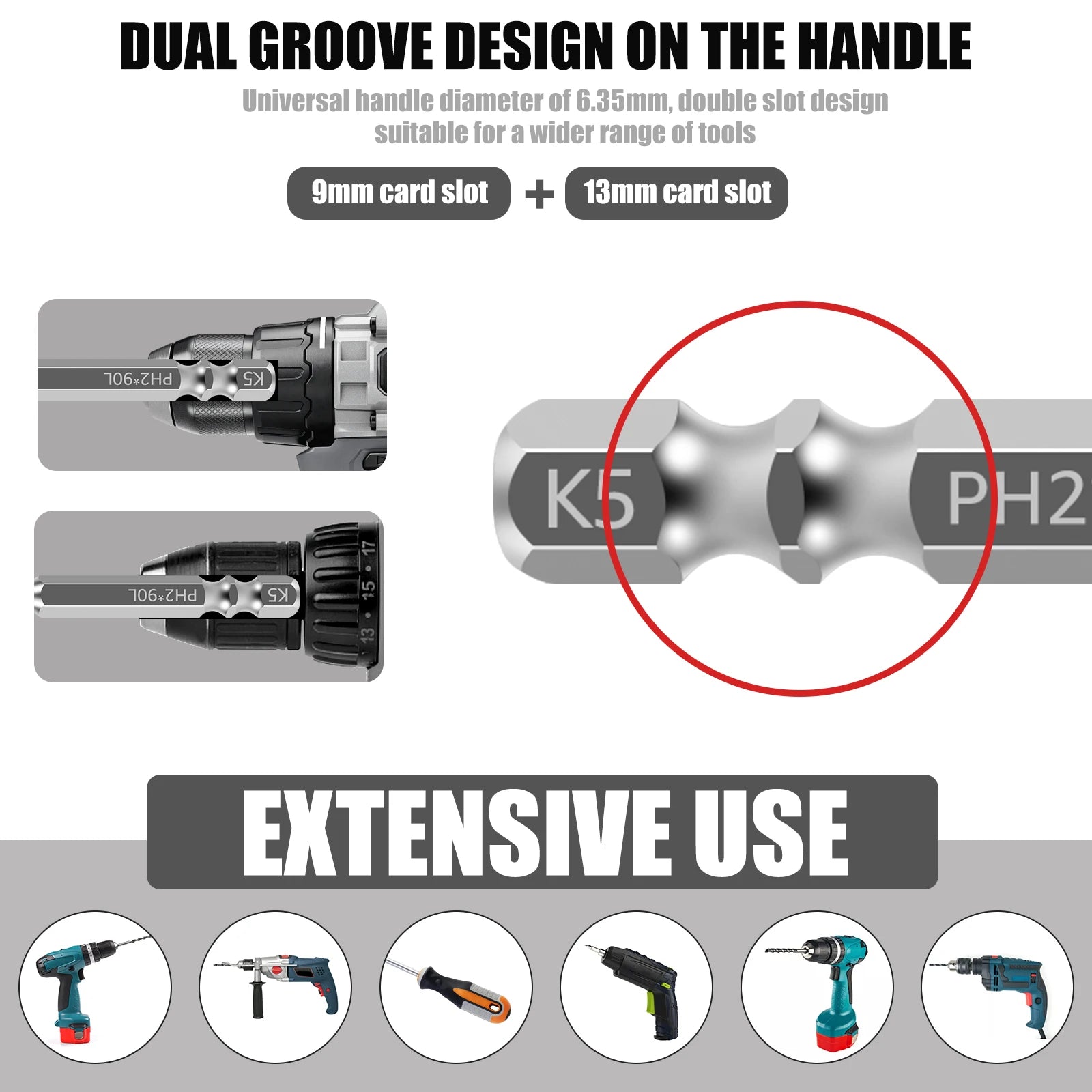 Screwdriver Bit Set Magnetic Hex Shank Impact Anti Slip Double Slot Carbon Steel Long 24/12Pcs For Electric Drill Driver Tools Zpaxo