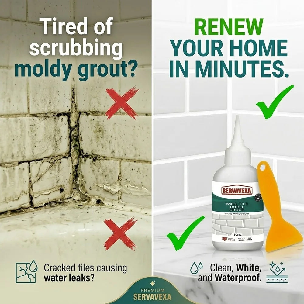Professional 150ml Tile Grout Repair Kit Waterproof Pre-mixed Sealer for Kitchen Bathroom Wall Floor Gap Filler Agent with Tool Zpaxo
