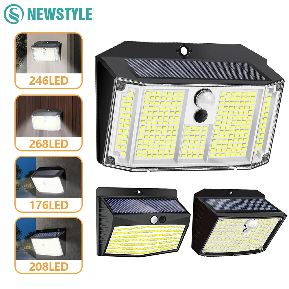 Solar Security Wall Light Garden Small Motion Sensor Fence Light Outdoor Super Bright Waterproof 3 Modes Yard Door Garage Zpaxo