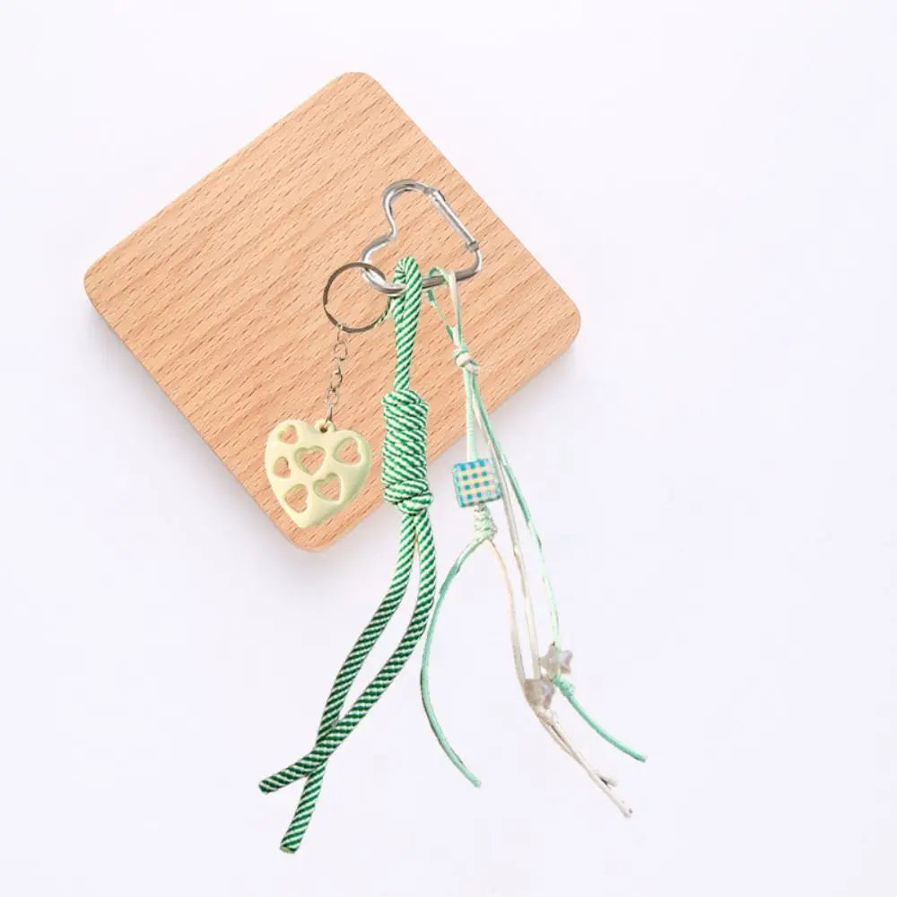 Girl Heart Braided Rope Keychain Hand-Woven Handmade Heart-shaped Bag Pendant Y2k Jewelry Star Bowknot Key Chain Children Girl Zpaxo